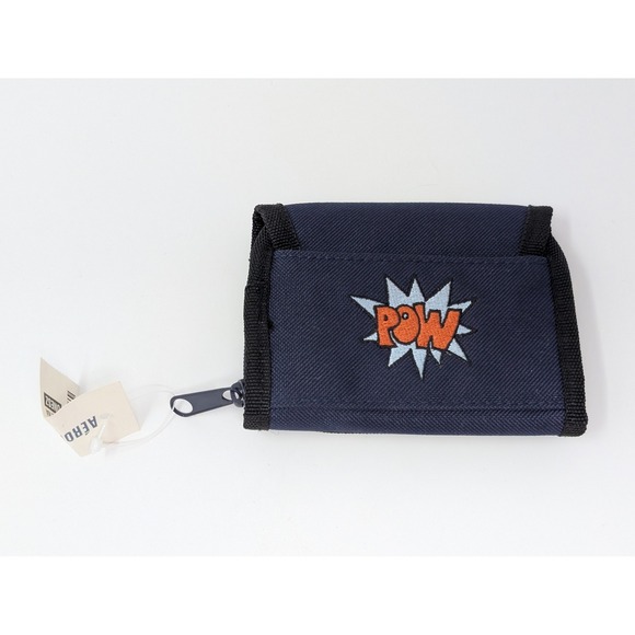 Vintage Aeropostale Monkey Embroidered Fold Wallet Navy Blue Deadstock Y2K - Picture 5 of 7